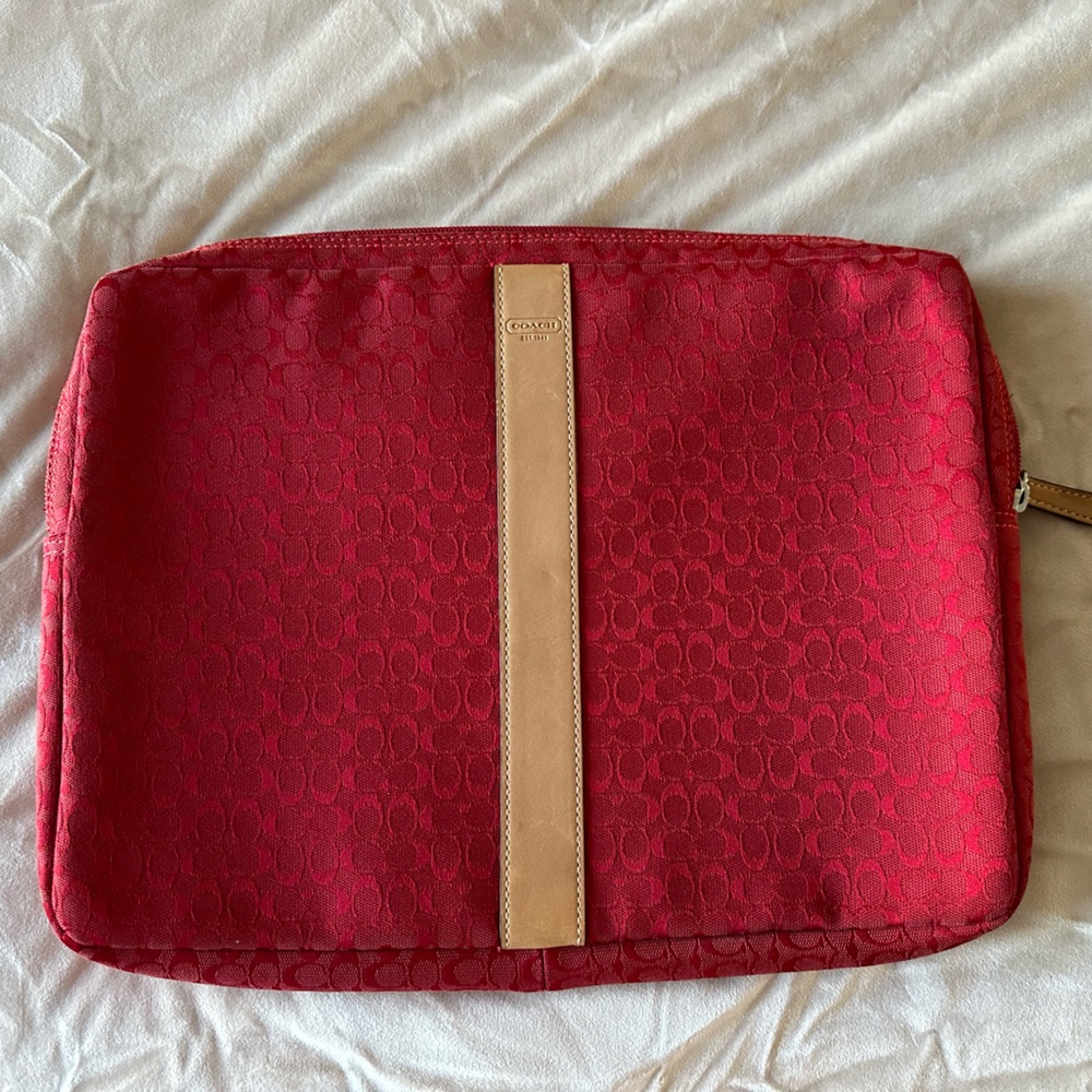 Coach Monogrammed Fabric Laptop Case